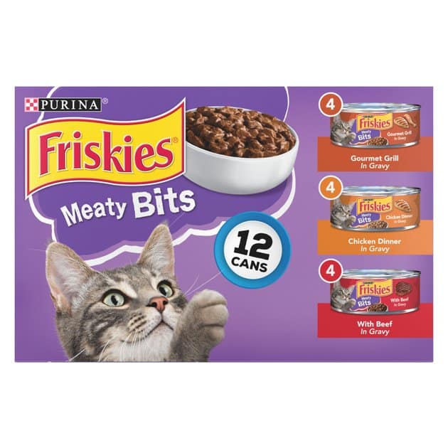 FRISKIES Meaty Bits Variety Pack Canned Cat Food, 5.5