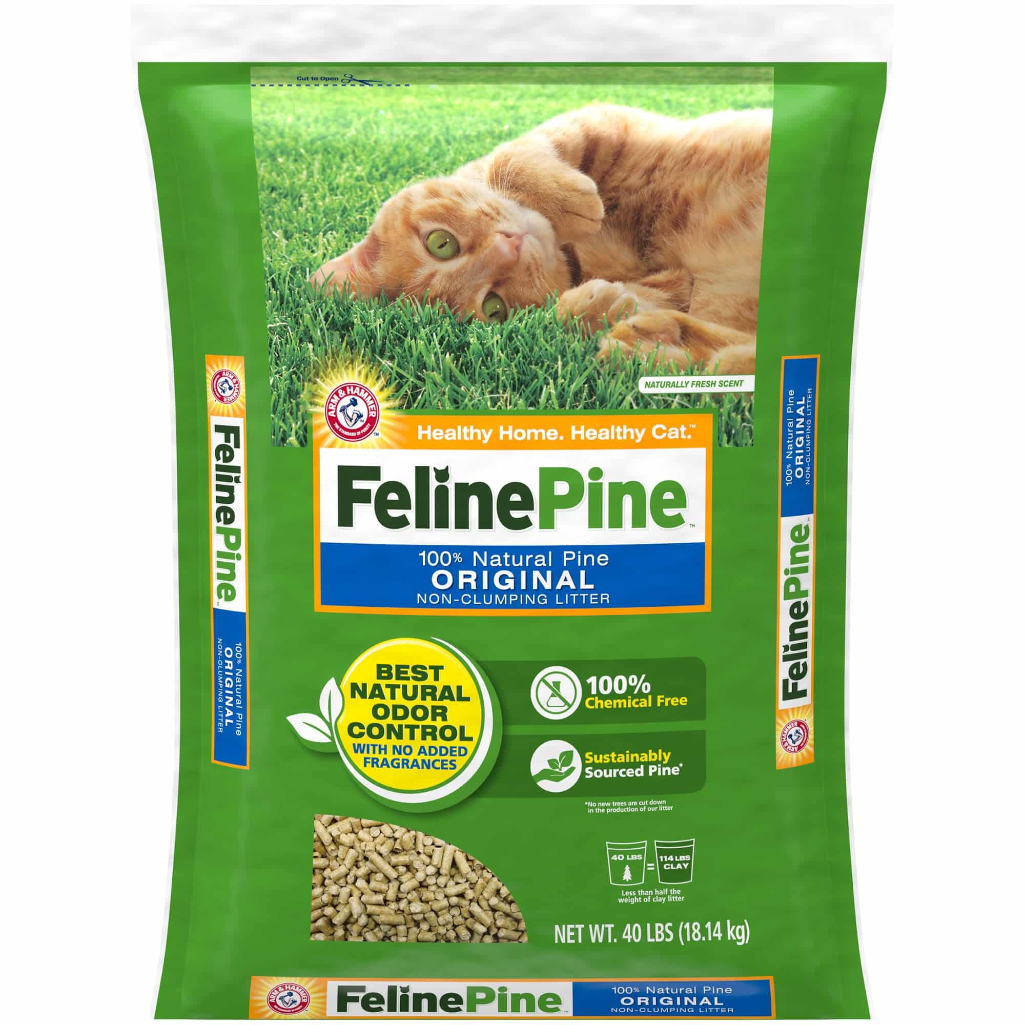 Feline Pine Original Wood Cat Litter, 40 lbs.